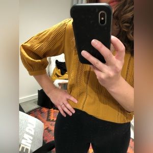 Mustard boho top. “By Together Collection” on tag
